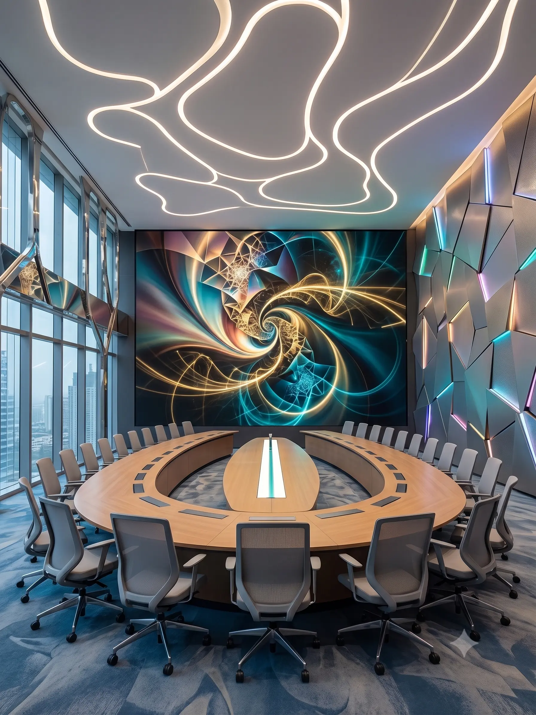 LED video wall screen in a meeting room