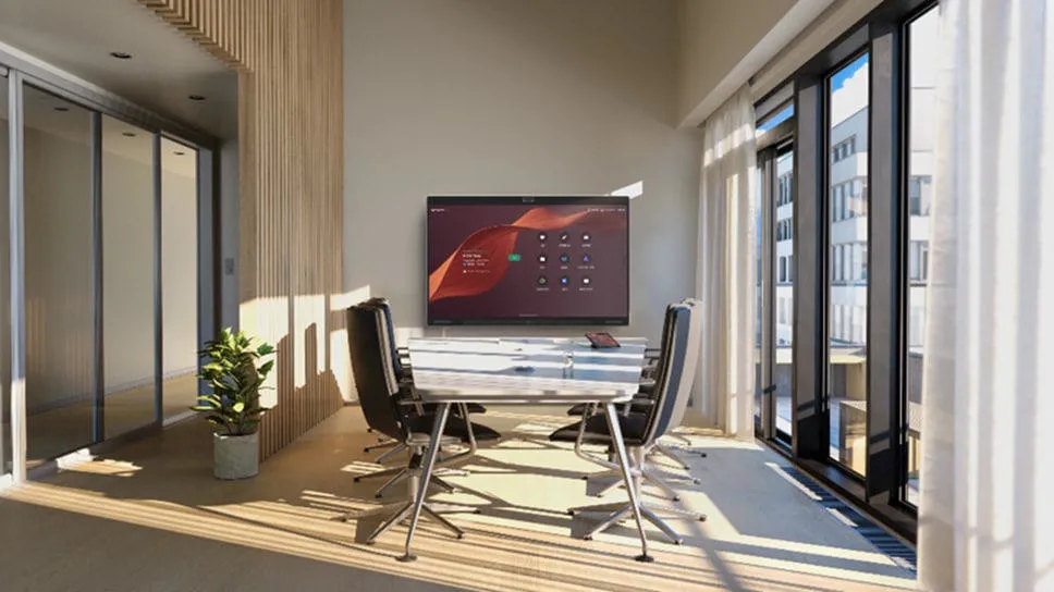 Cisco Board Pro G3 4K touch collaboration board on the wall of a meeting room