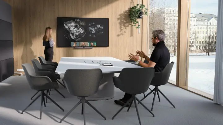 Neat Bar Gen 2 installed in a meeting room