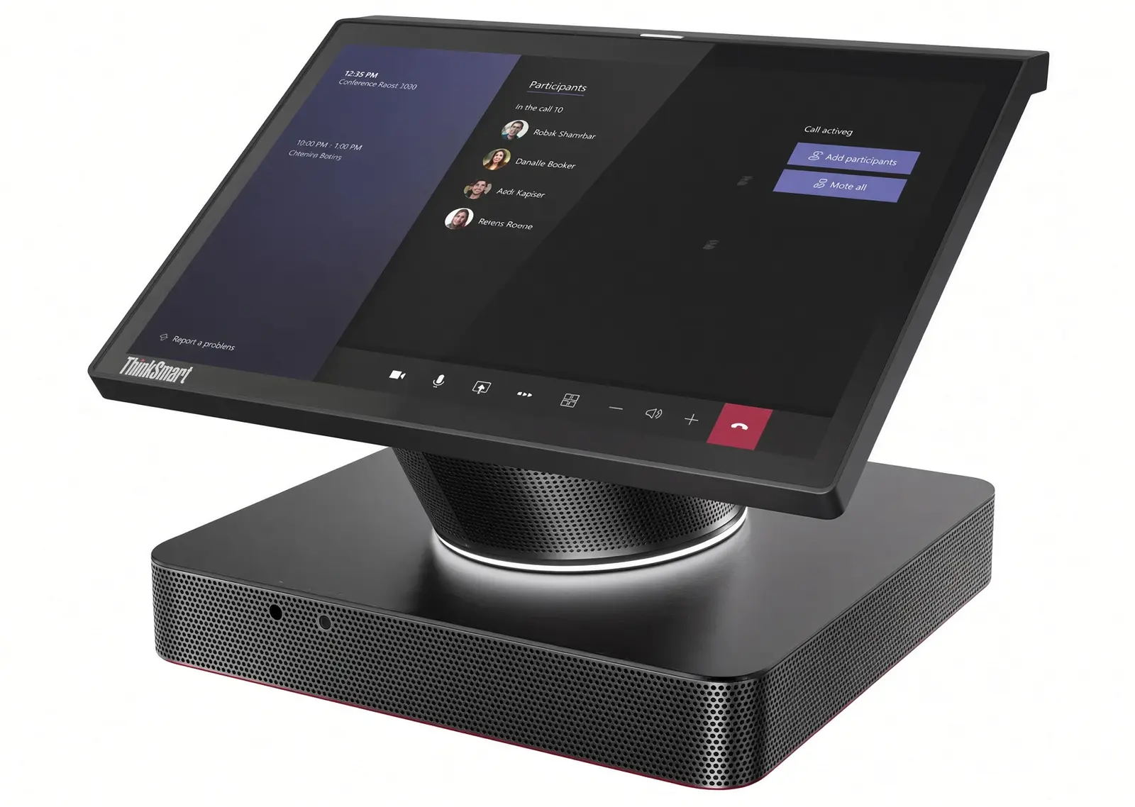 Lenovo ThinkSmart Hub Gen 2 tabletop room system with rotatable 10.1 inch touch screen