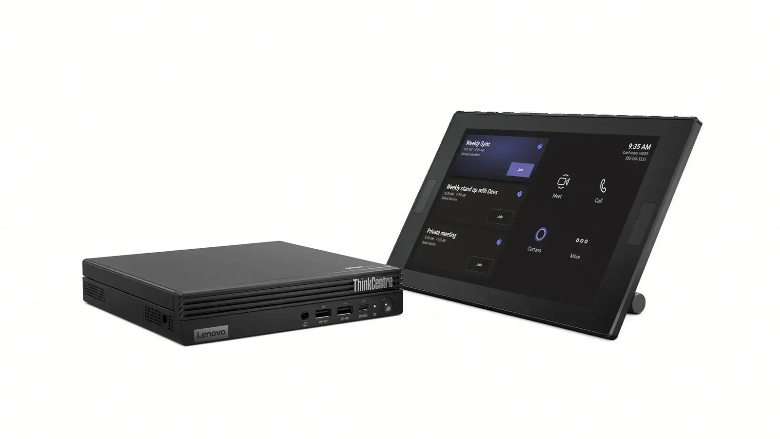 Lenovo ThinkSmart Tiny Kit compute brick and 10.1 inch ThinkSmart Controller